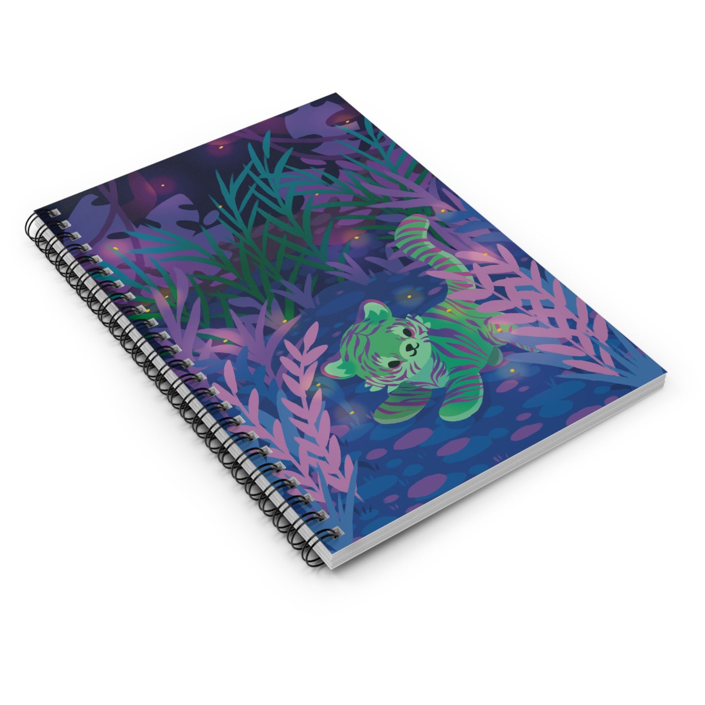 Neon Tiger Spiral Notebook