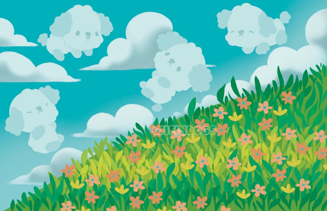 Cloud Puppies Poster Print