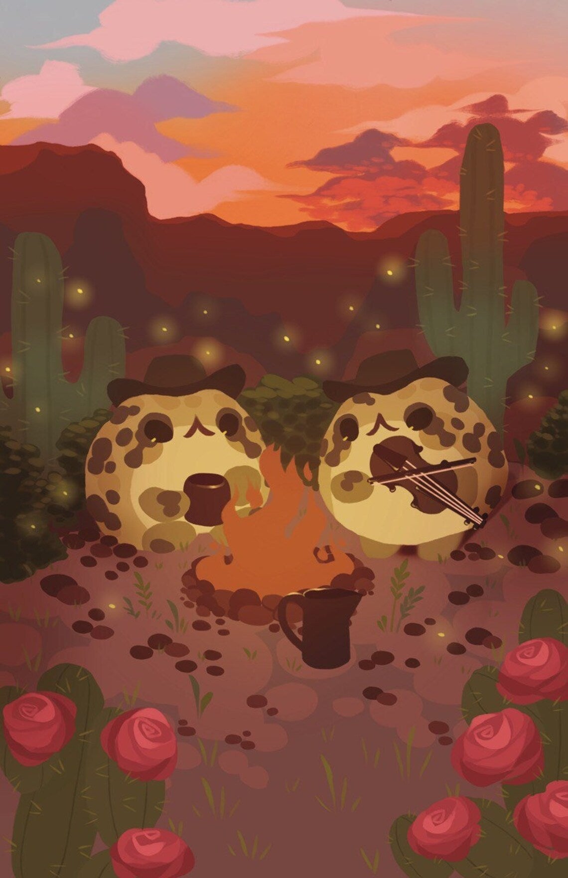 Frog Cowboys Poster Print