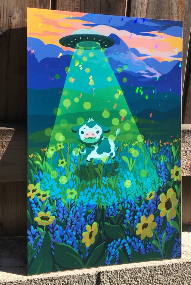 Cow Abduction Poster Print