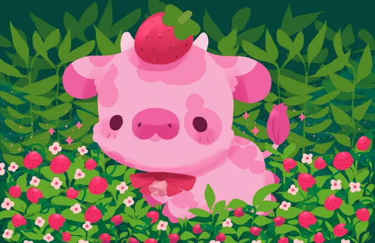 Strawberry Cow Poster Print